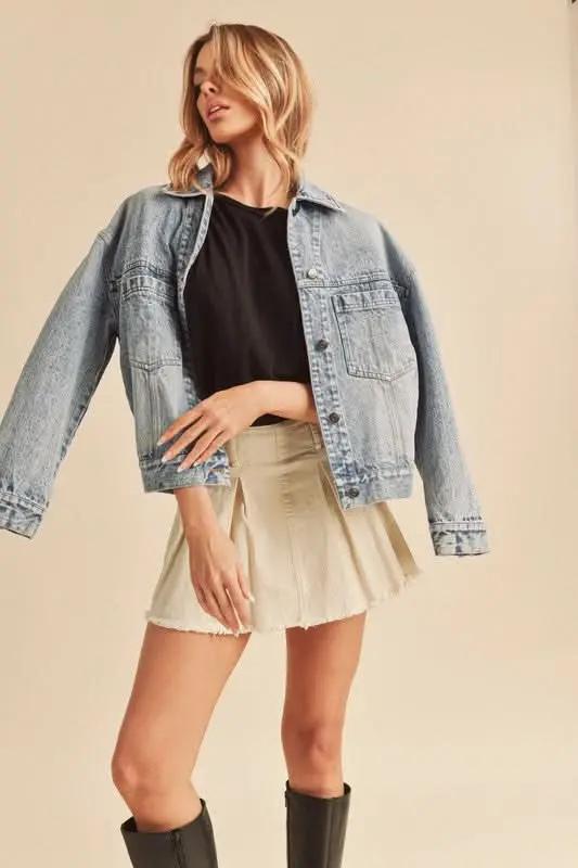 Aemi + Co Gayla Denim Jacket — Classic Fit Unisex Outerwear