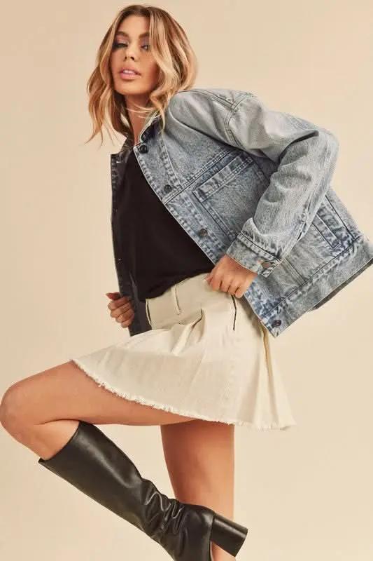 Aemi + Co Gayla Denim Jacket — Classic Fit Unisex Outerwear