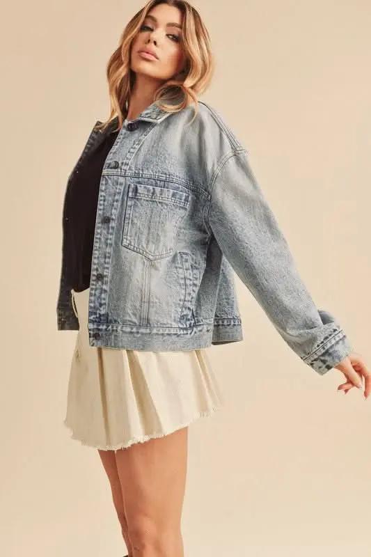 Aemi + Co Gayla Denim Jacket — Classic Fit Unisex Outerwear