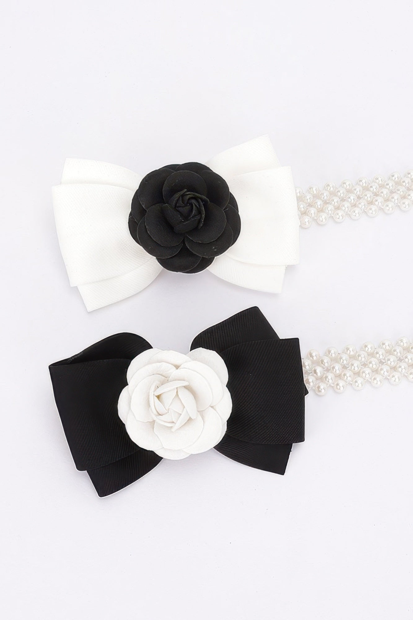 Flower Ribbon Faux Pearl Stretch Belt