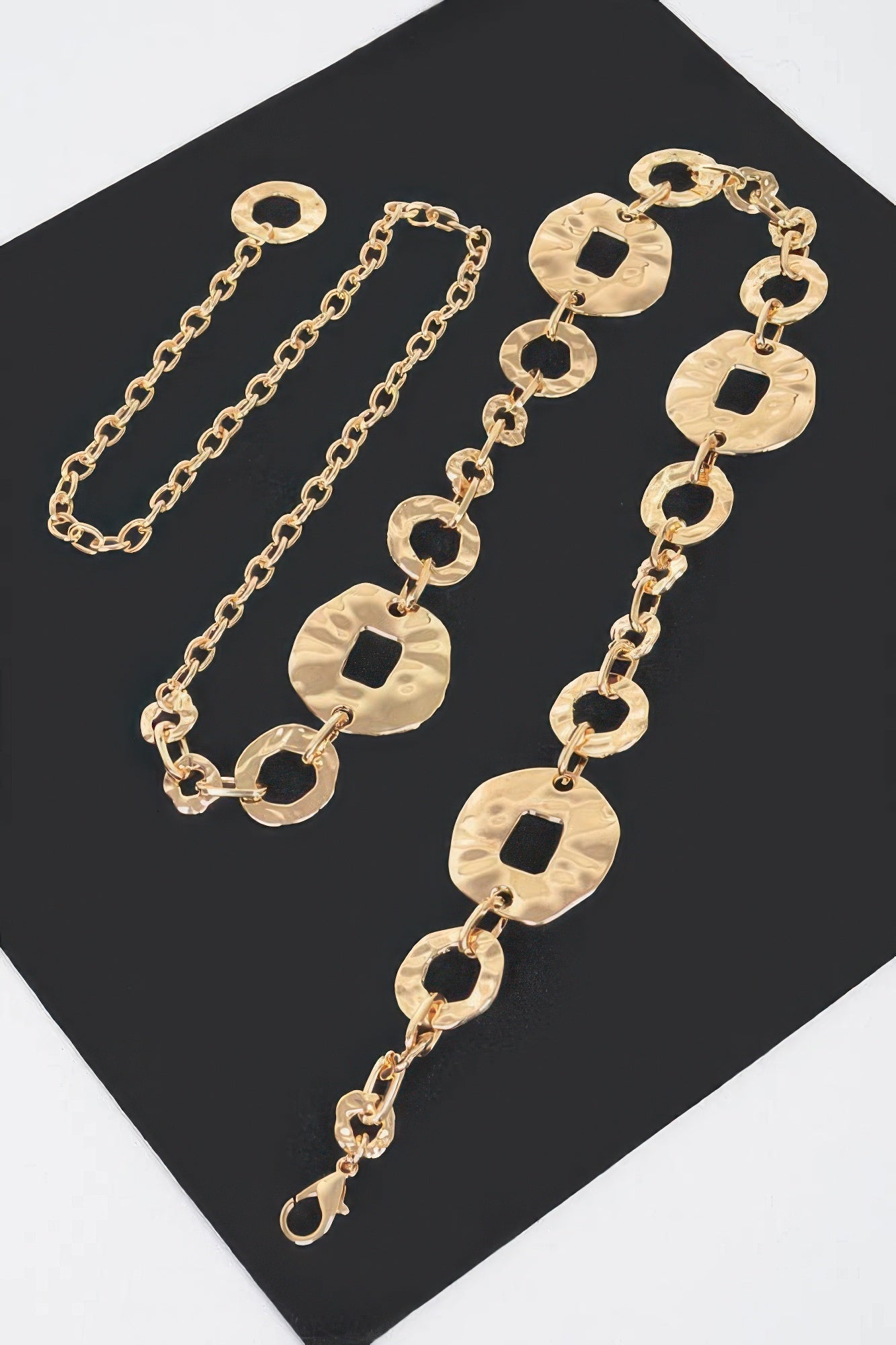 Hammered Metal Chain Belt