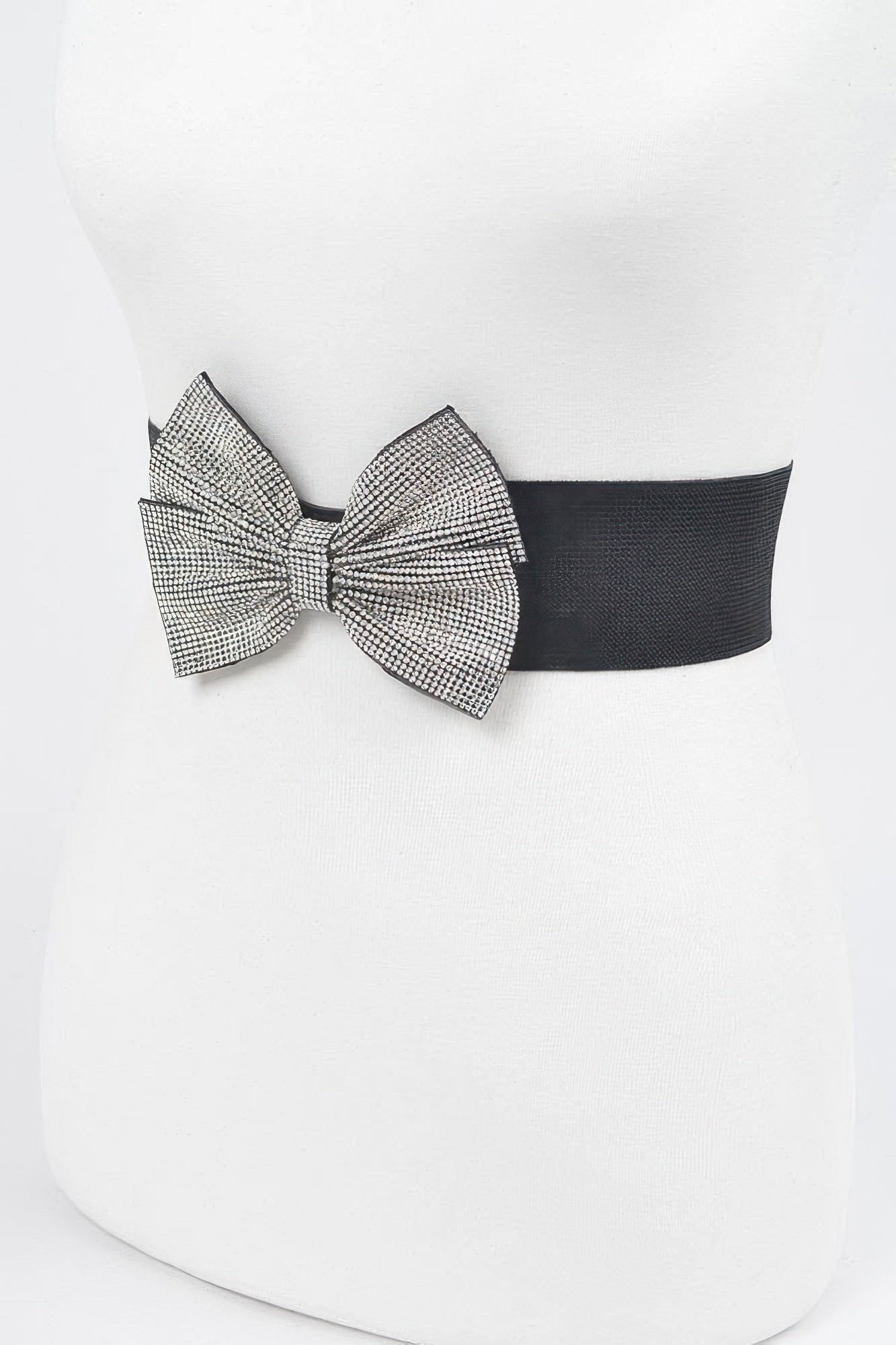 Rhinestone Ribbon Elastic Belt