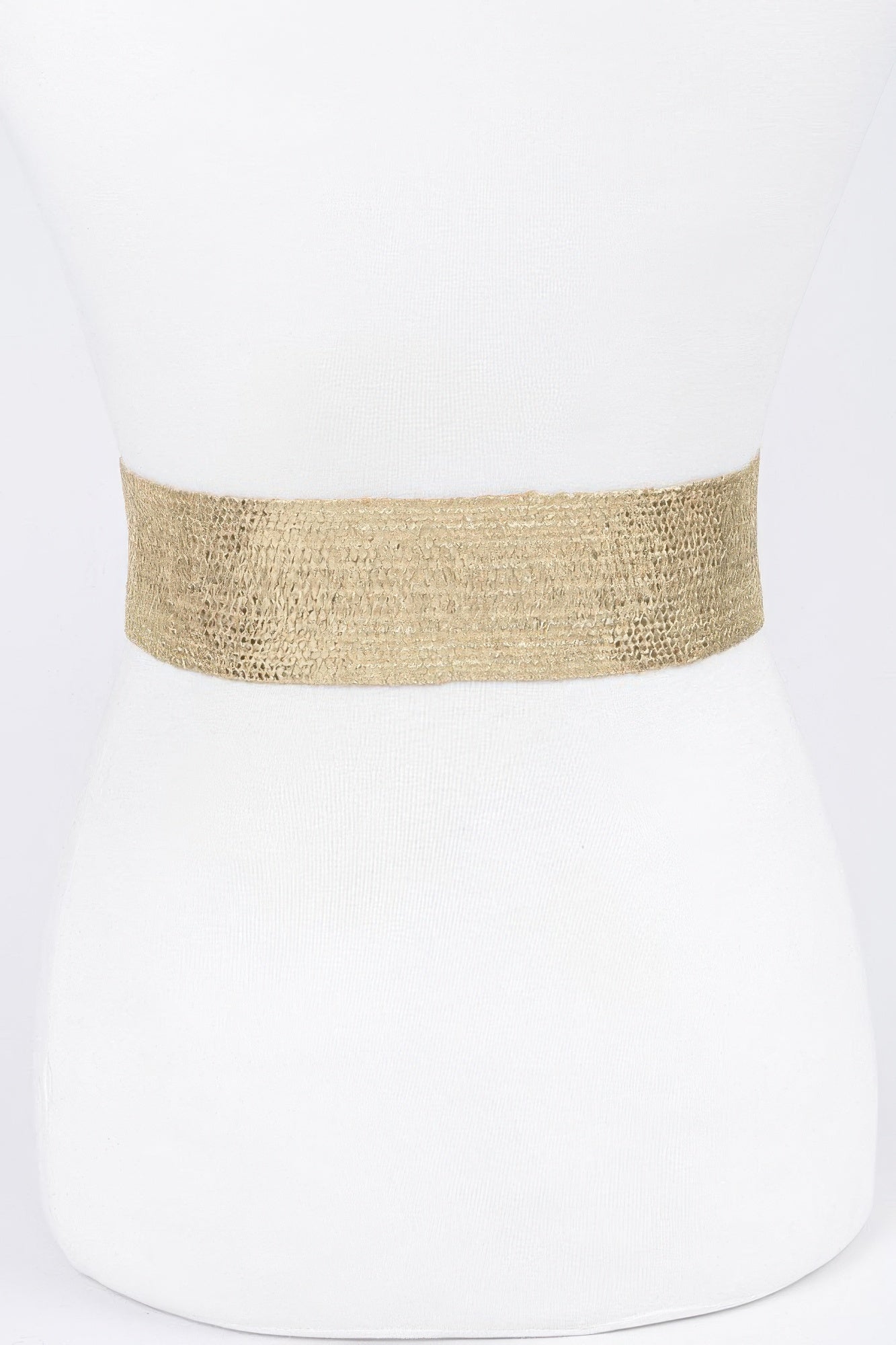 Wide Pearl Buckle Elastic Belt