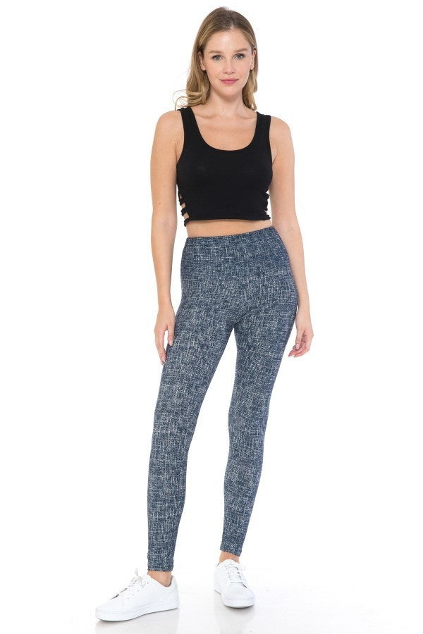 Blue High Waist Leggings
