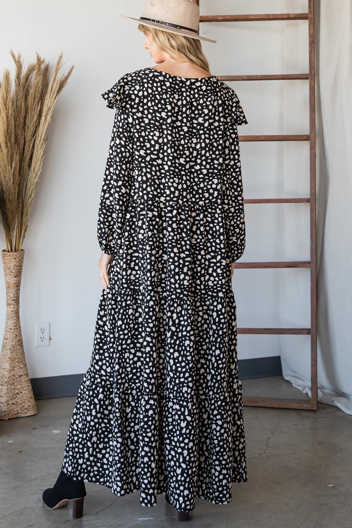 Black/White Bohemian Maxi Dress