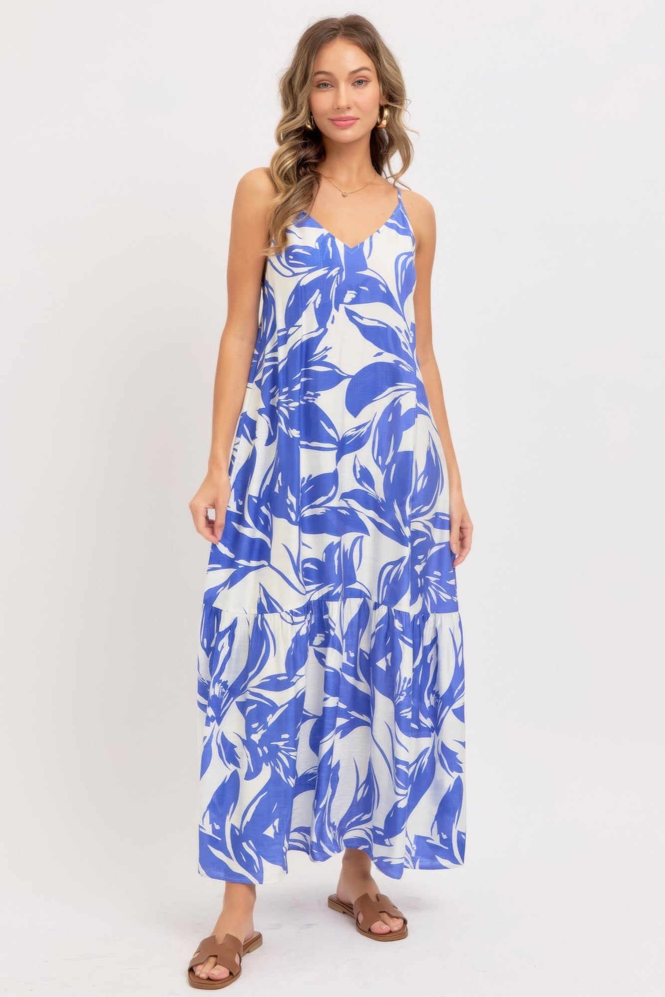 Blue Floral Maxi Sundress