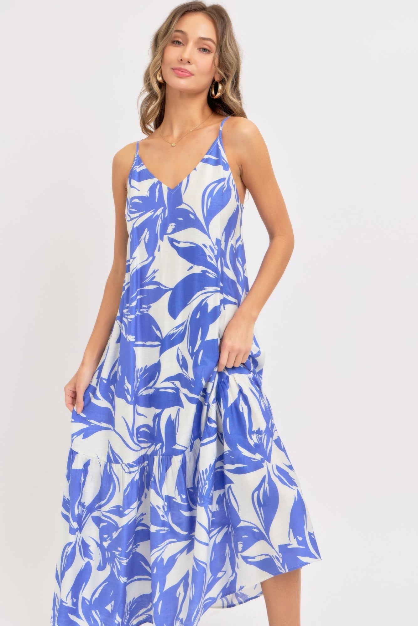 Blue Floral Maxi Sundress