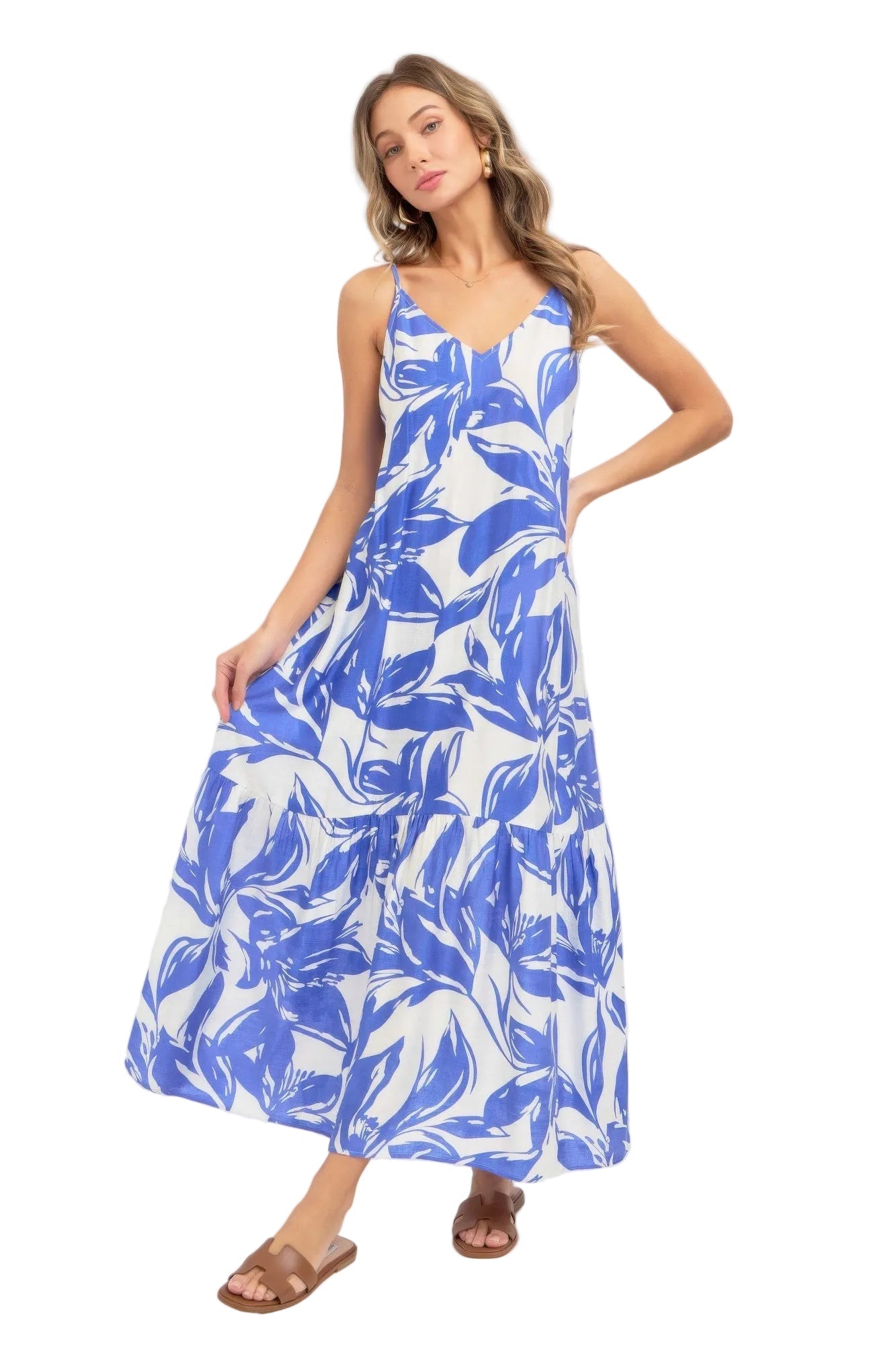 Blue Floral Maxi Sundress