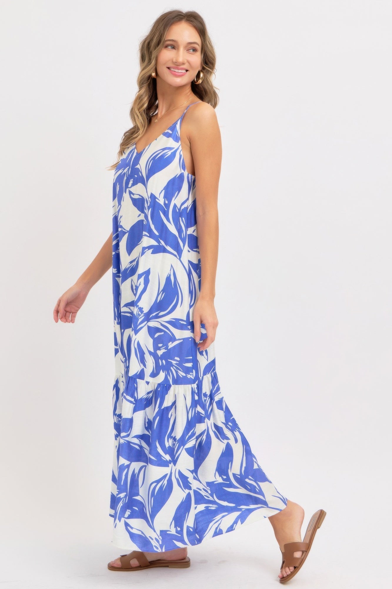 Blue Floral Maxi Sundress