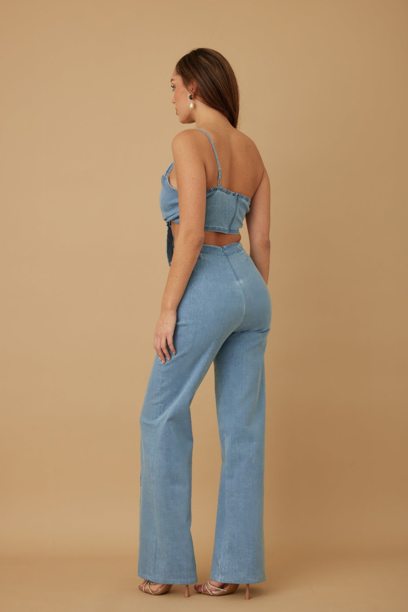 Single Strap Wrap Flower Pant Set