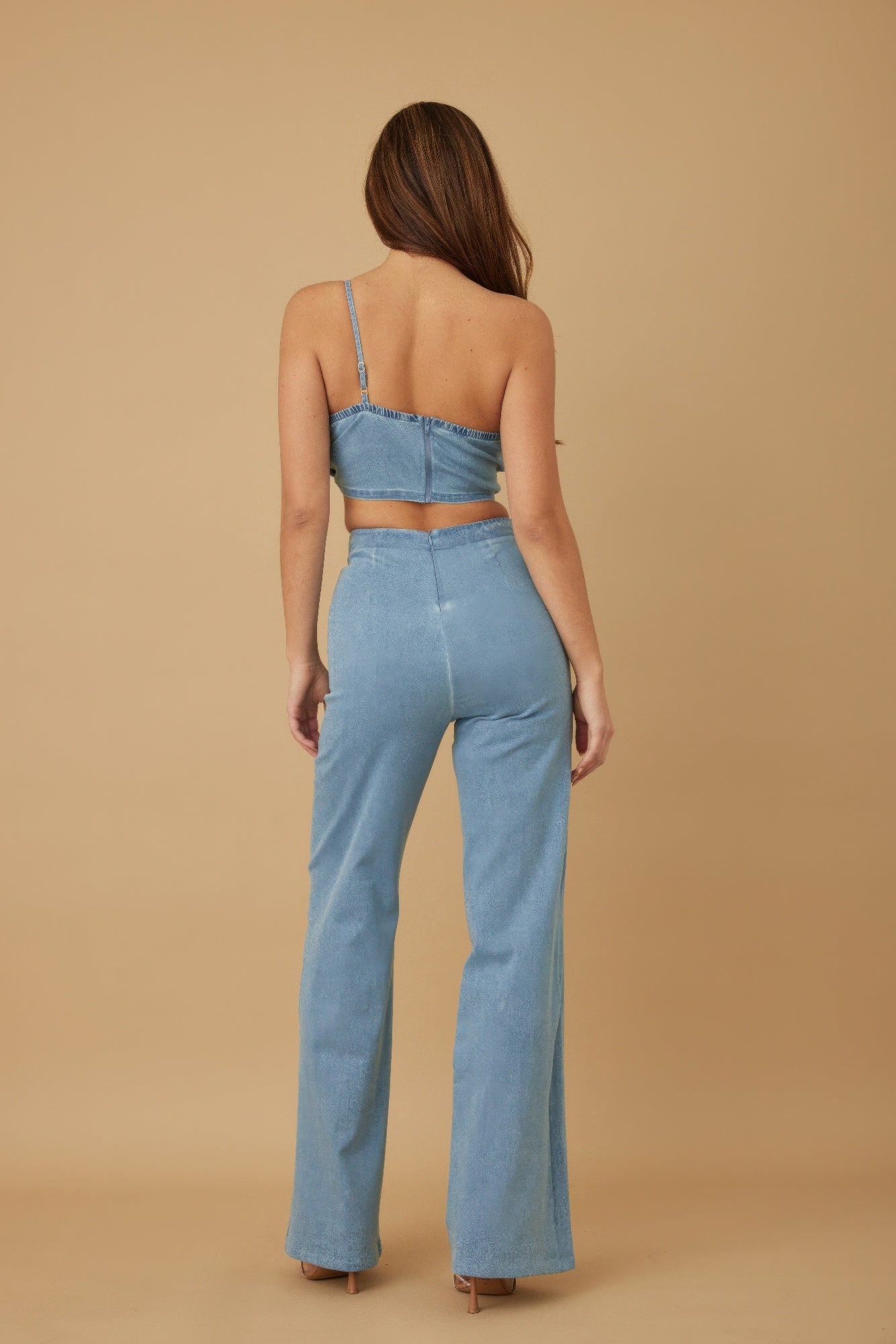 Single Strap Wrap Flower Pant Set