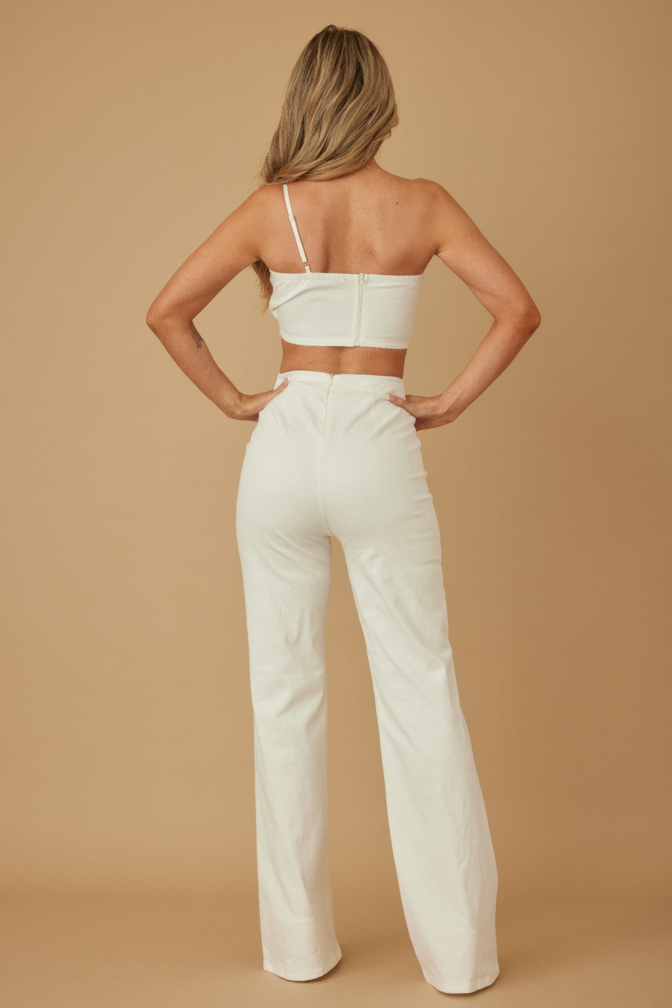 Single Strap Wrap Flower Pant Set