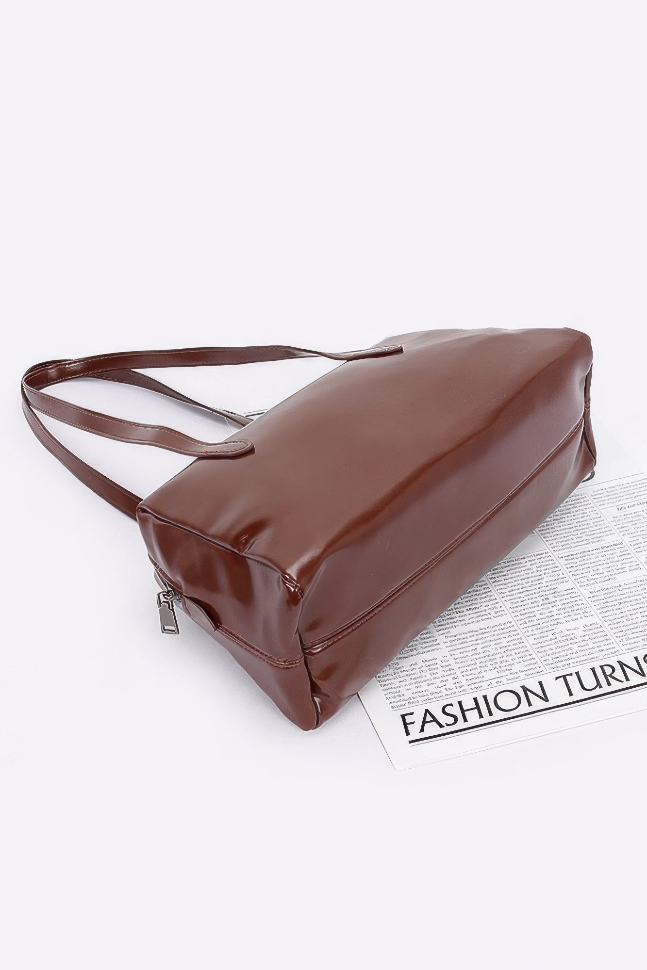Shiny Faux Leather Sport Handbag