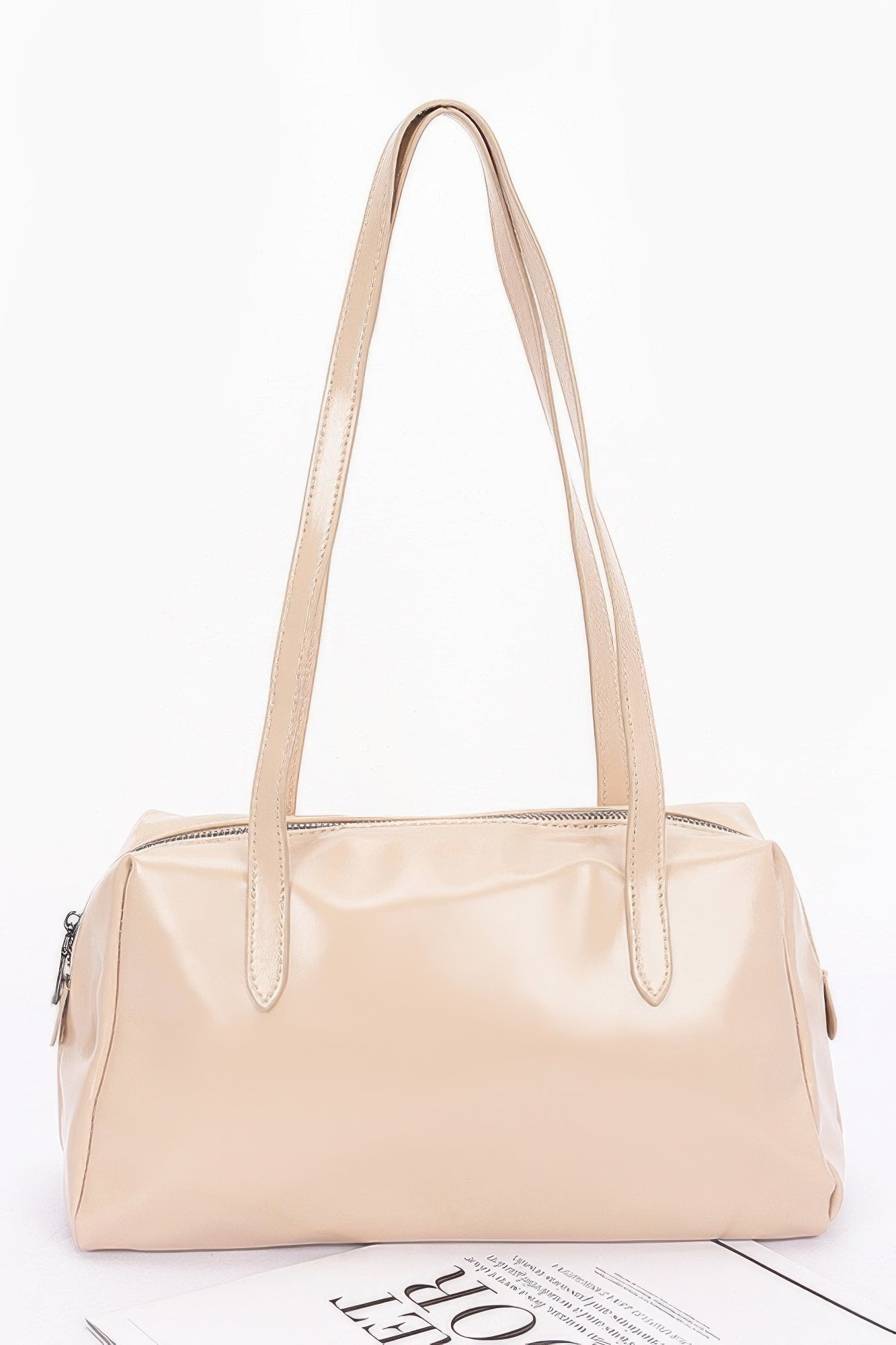 Shiny Faux Leather Sport Handbag