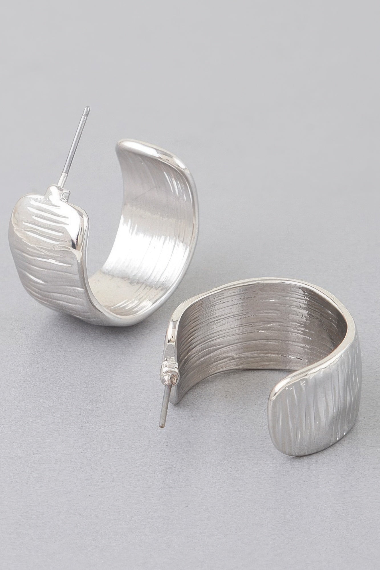 Abstract Cut Hoop Earrings