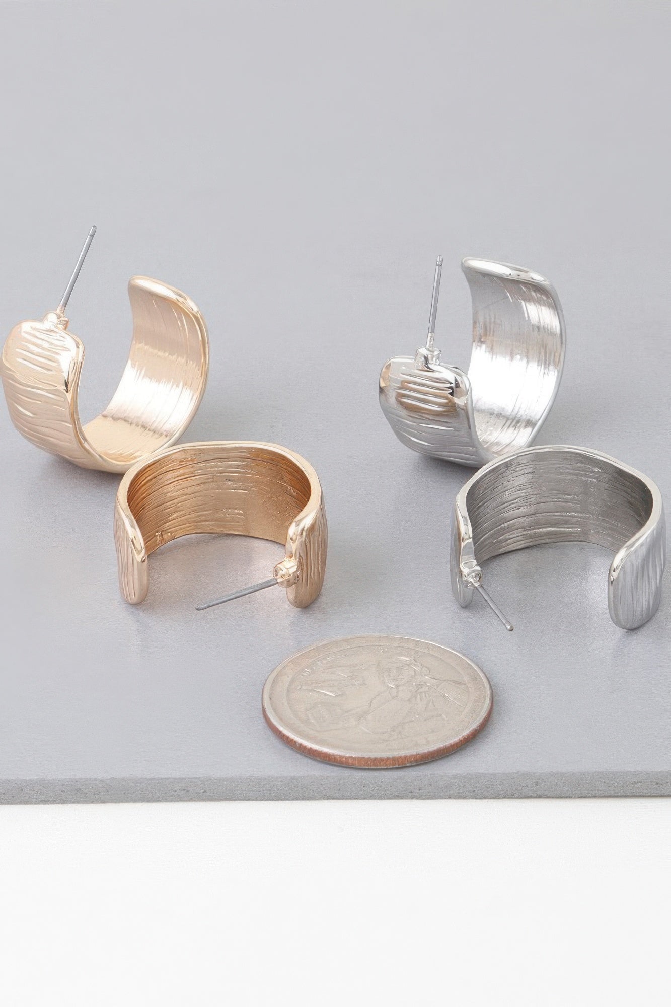 Abstract Cut Hoop Earrings