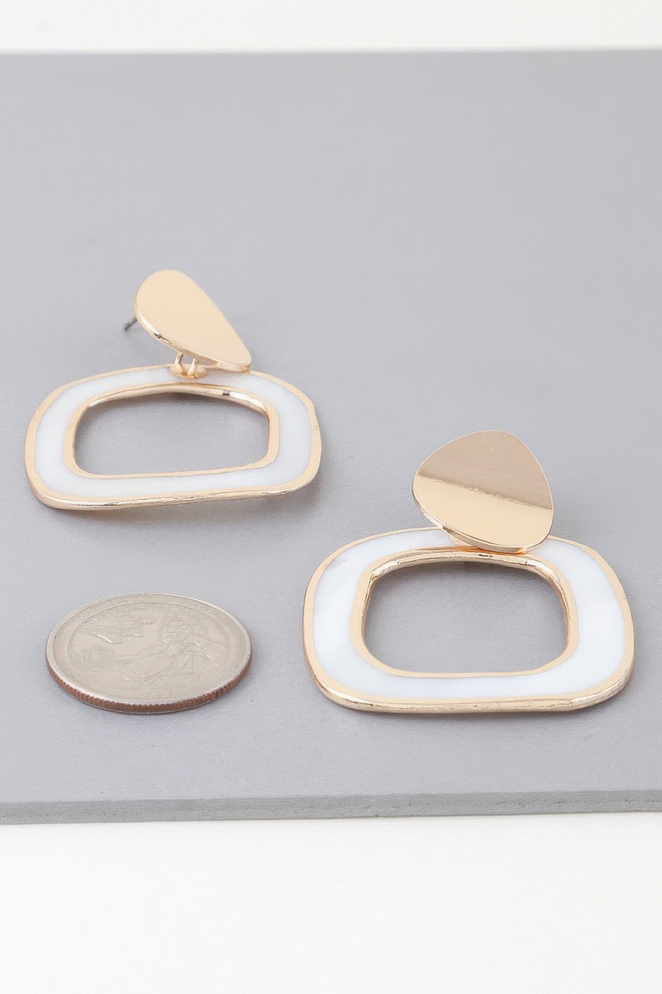 Abstract Marble Frame Earrings