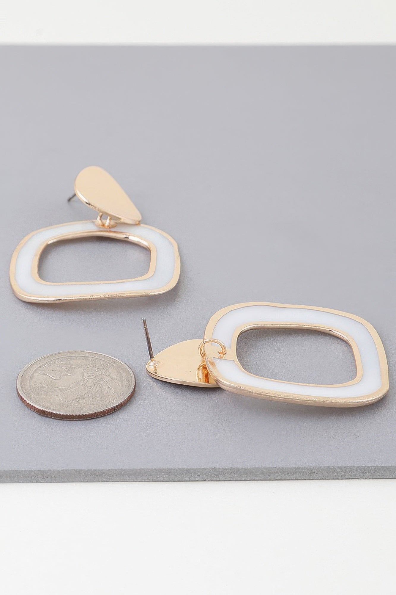 Abstract Marble Frame Earrings