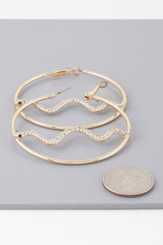 Bejeweled Snake Hoop Earrings