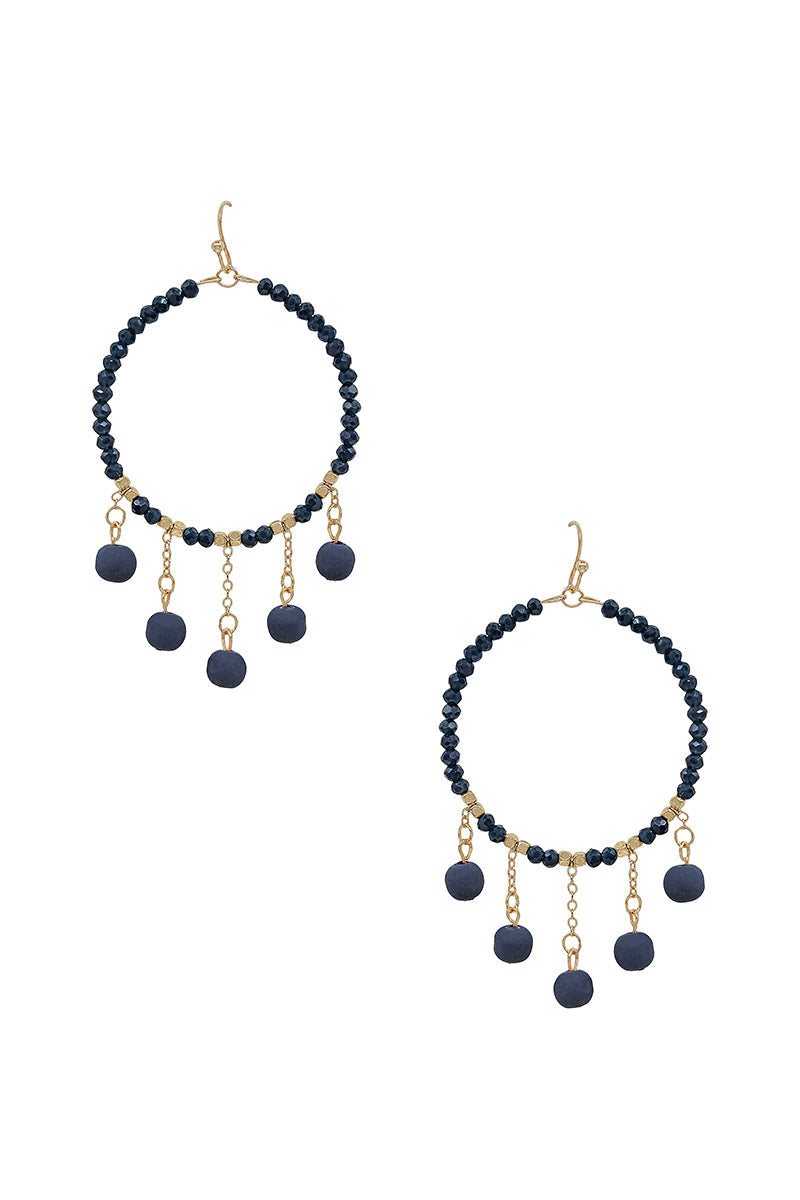 Clay Ball Charm Round Beads Earrings 2"
