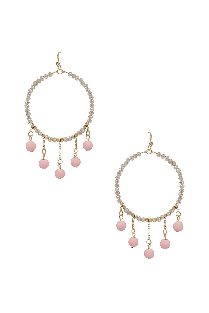 Clay Ball Charm Round Beads Earrings 2"