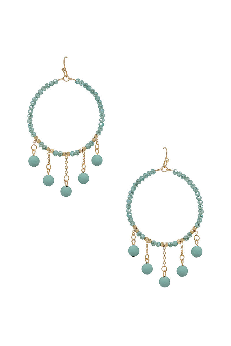 Clay Ball Charm Round Beads Earrings 2"
