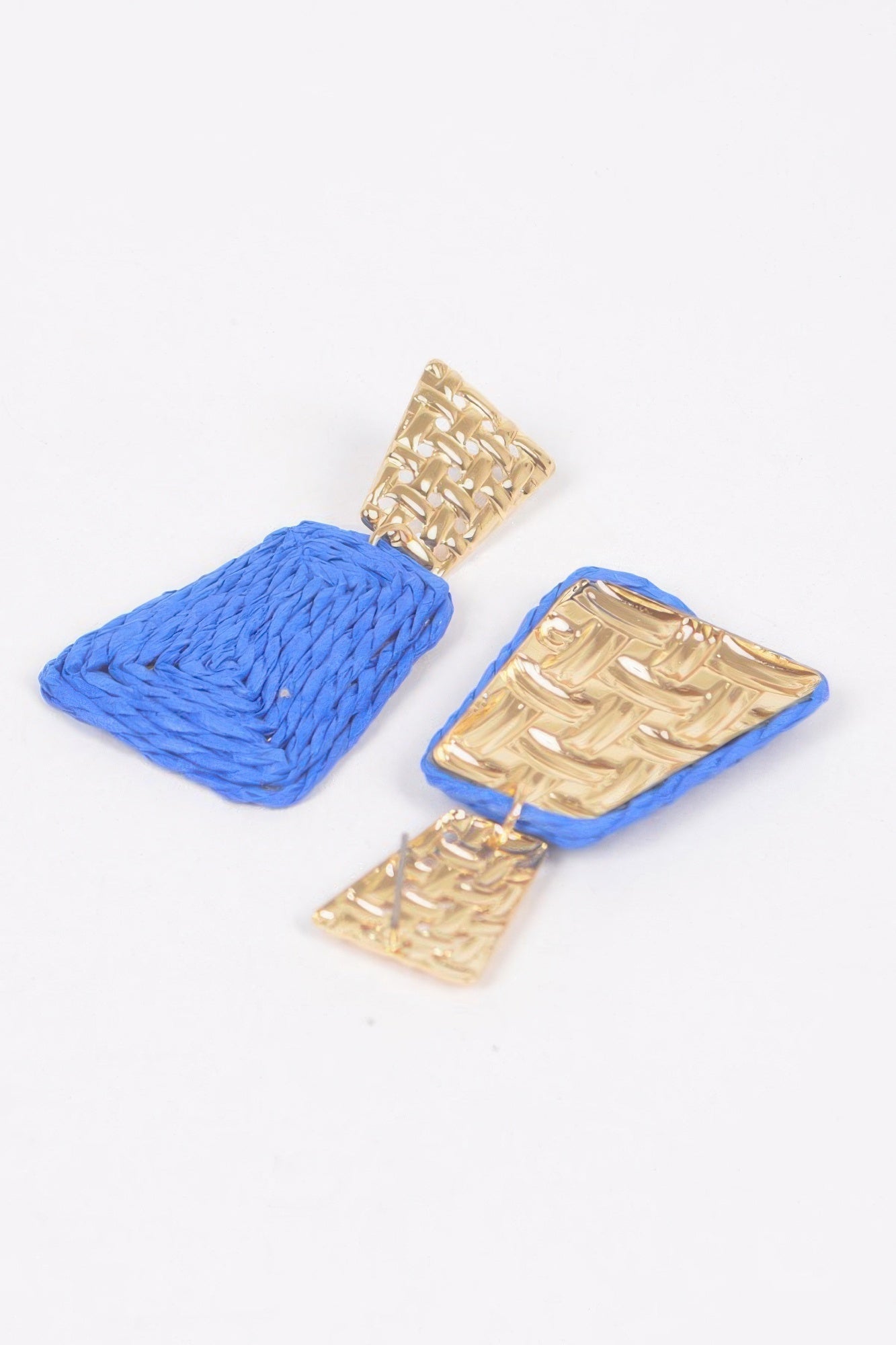 Faux Straw Dangling Earrings 2.5"