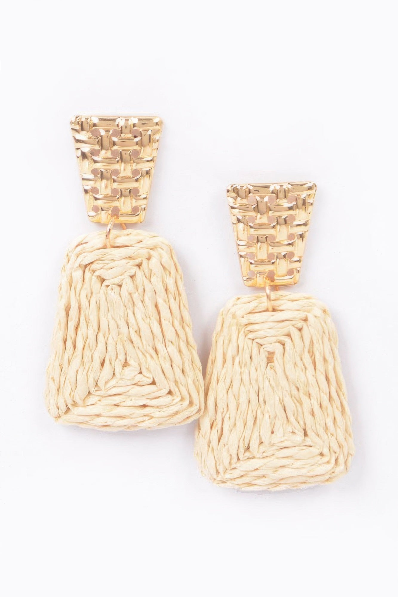 Faux Straw Dangling Earrings 2.5"