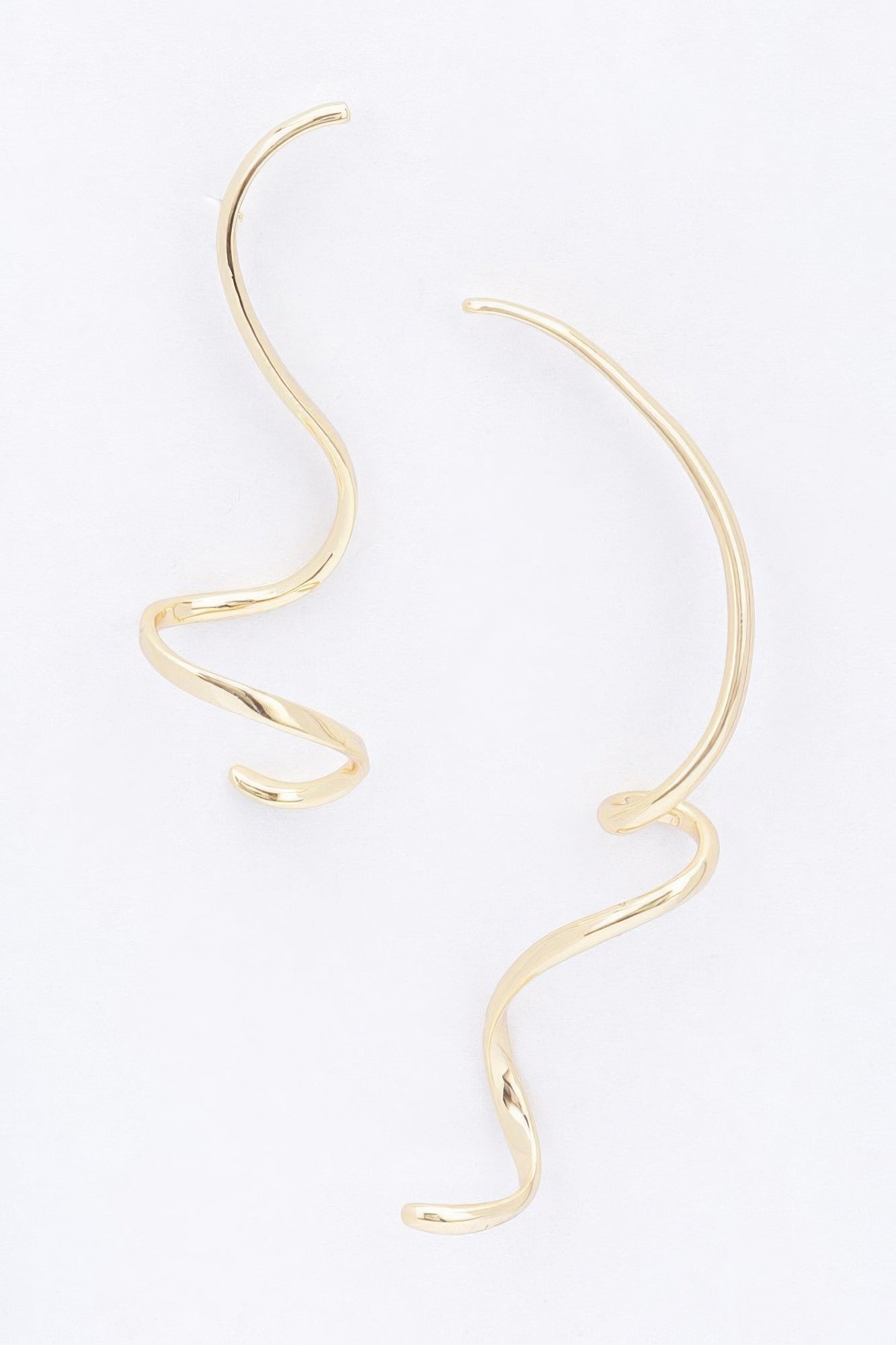 Gold Plated Metal Twist Dangle Earrings