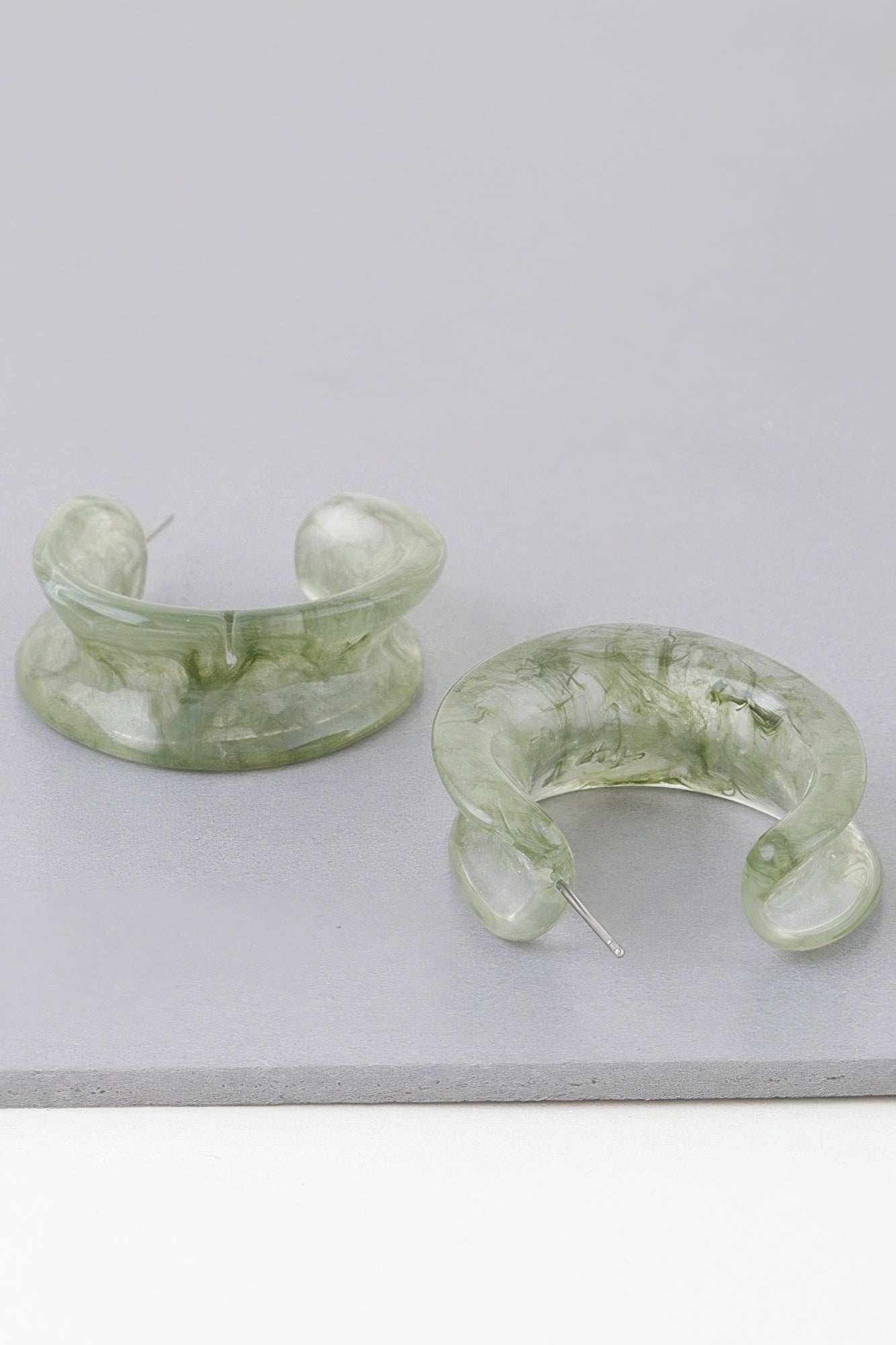 Multi Marble Stone Hoop Earrings