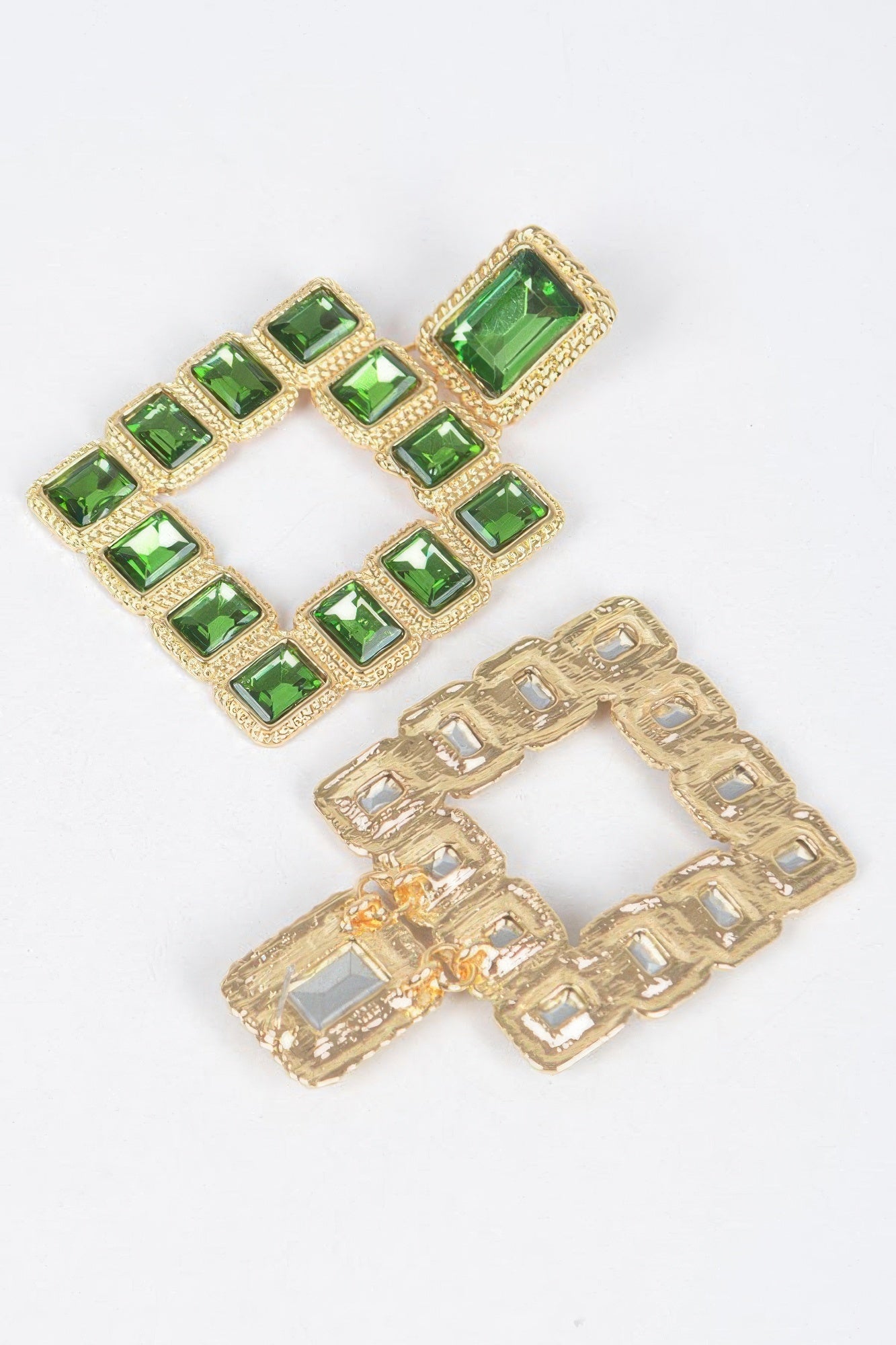 Multi Square Gemstone Earrings