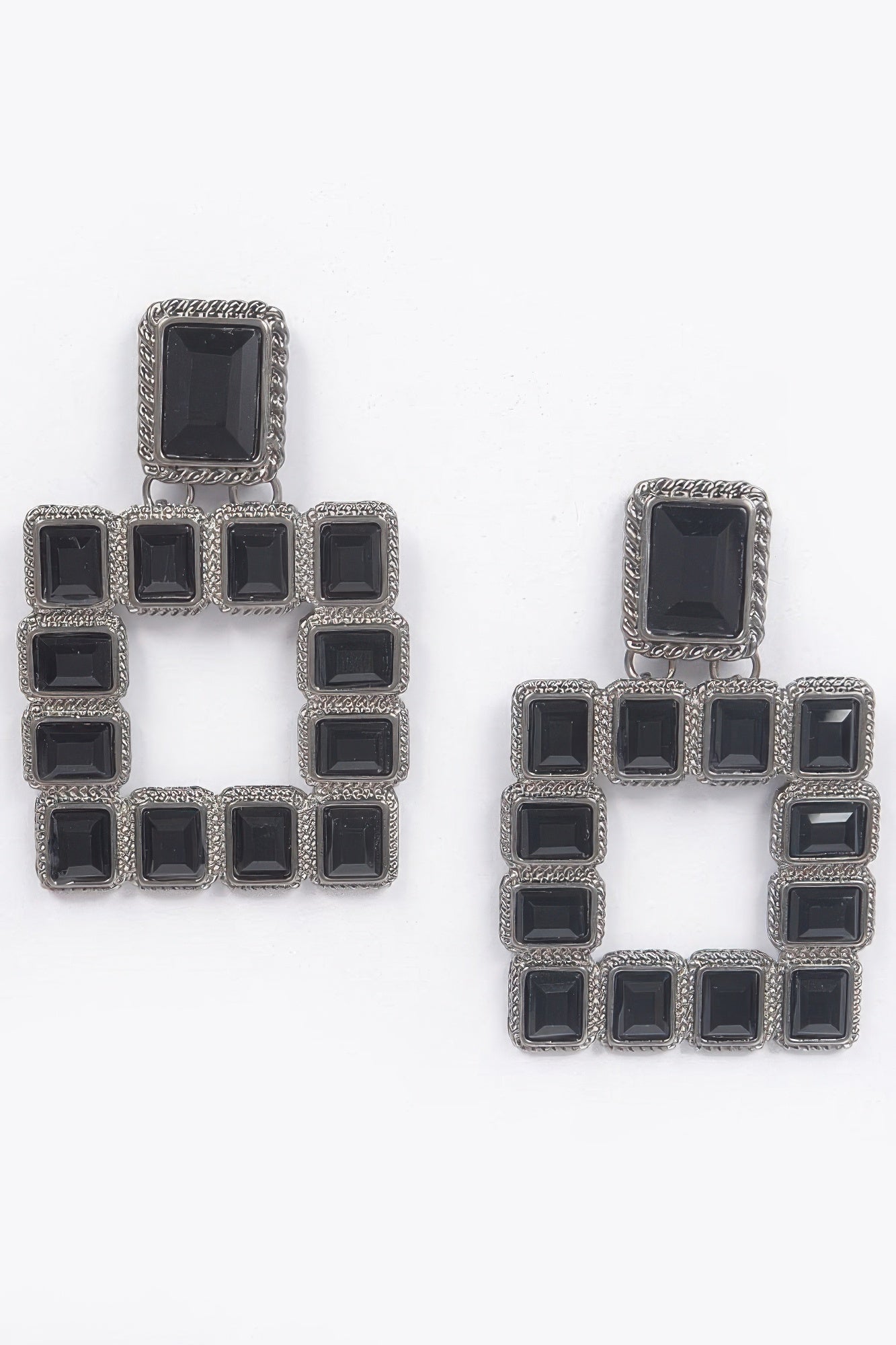 Multi Square Gemstone Earrings