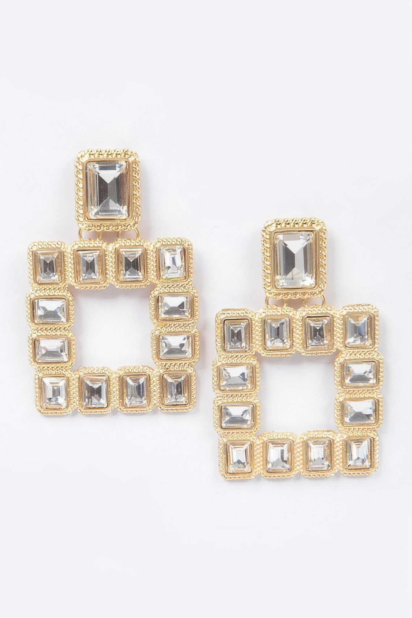 Multi Square Gemstone Earrings