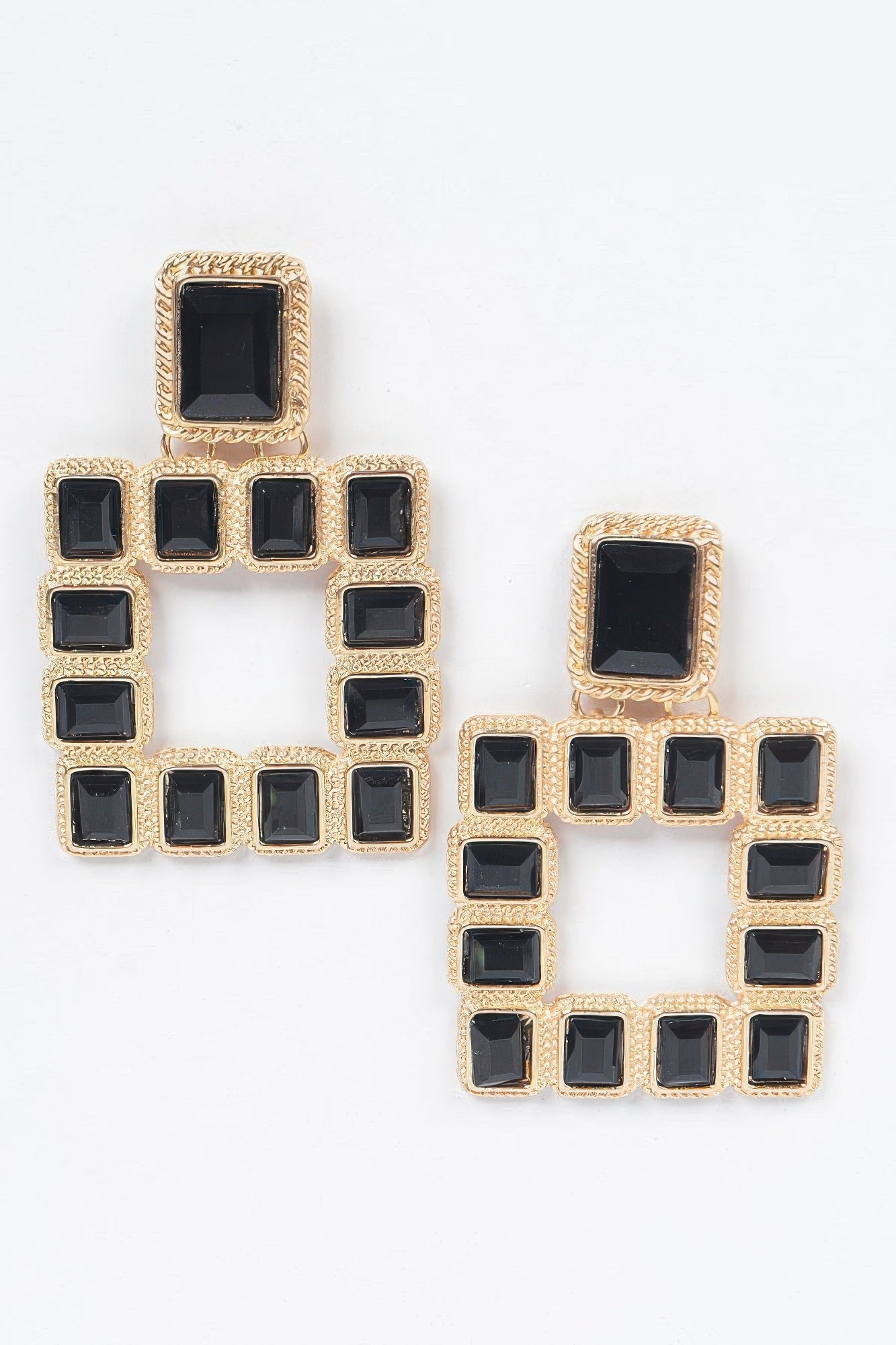 Multi Square Gemstone Earrings