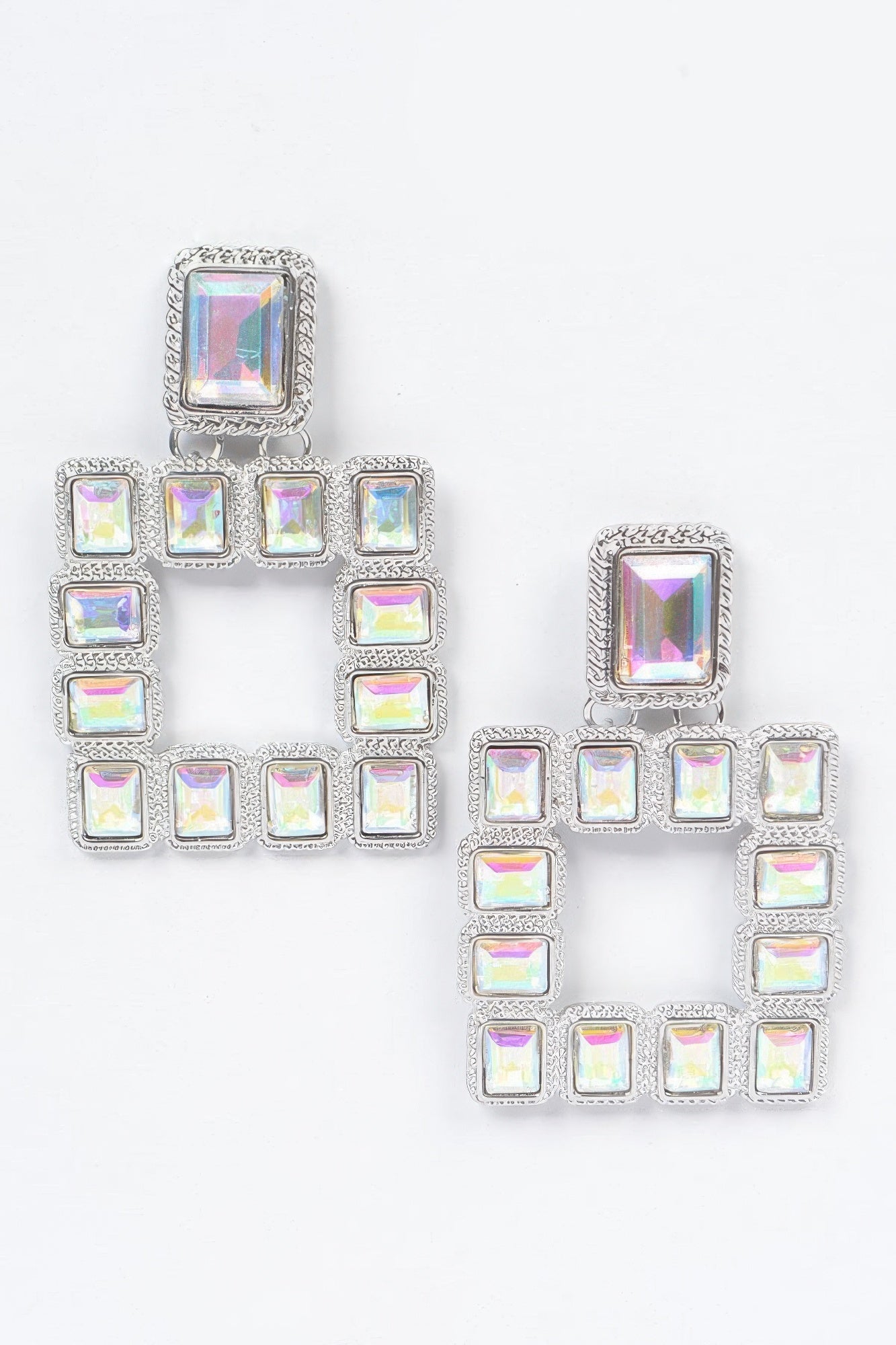 Multi Square Gemstone Earrings