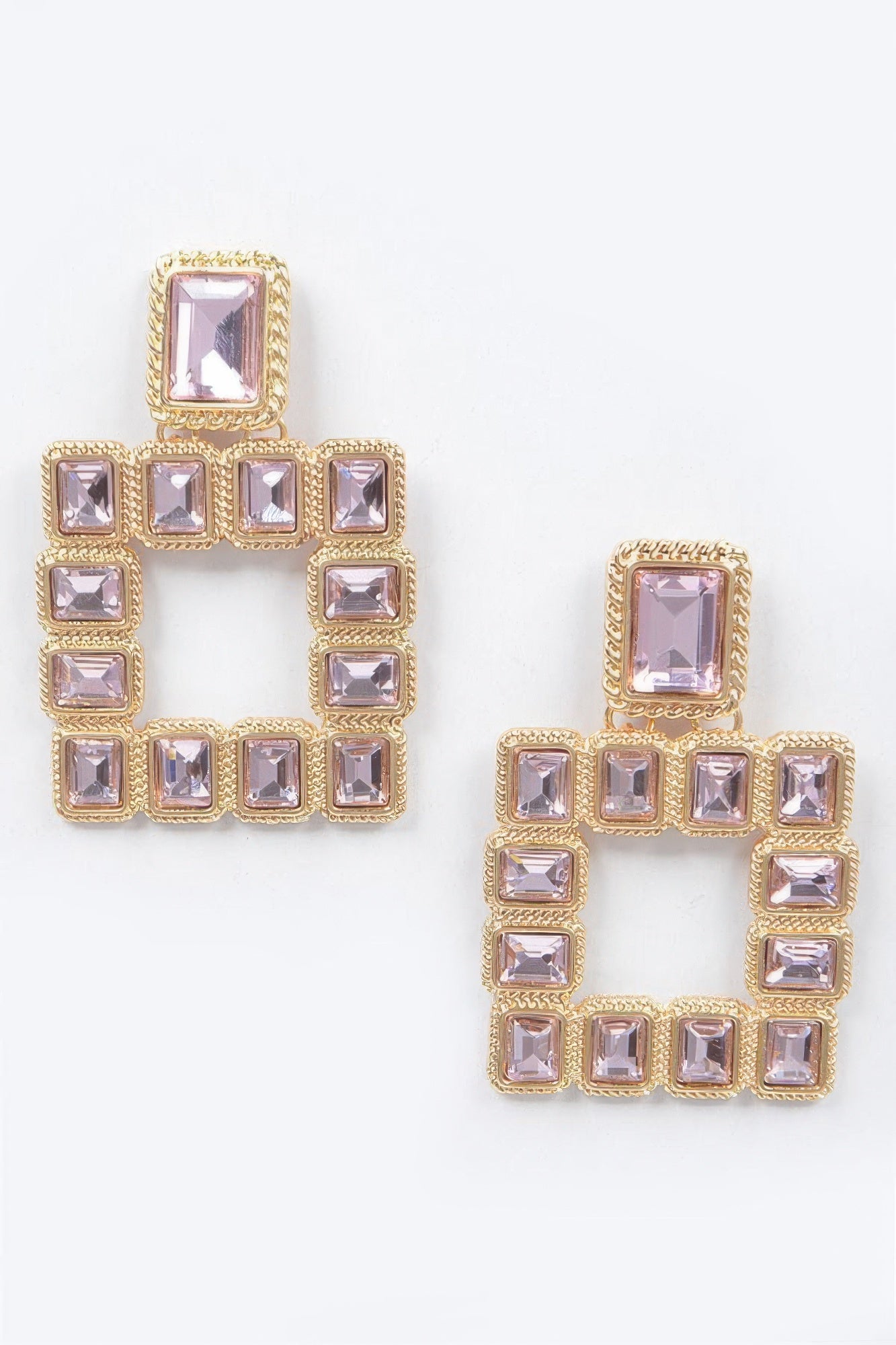 Multi Square Gemstone Earrings