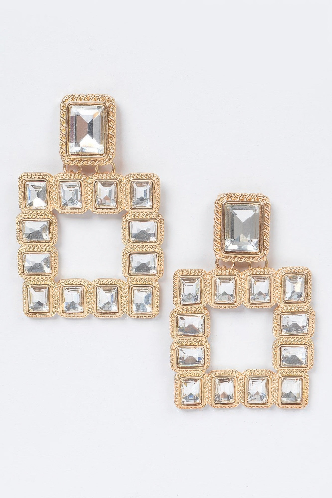 Multi Square Gemstone Earrings