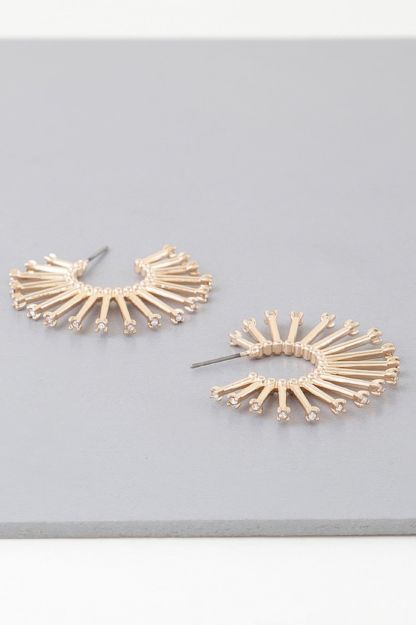 Rising Bejeweled Sun Hoop Earrings