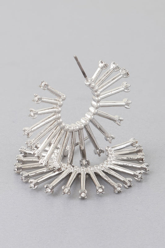 Rising Bejeweled Sun Hoop Earrings
