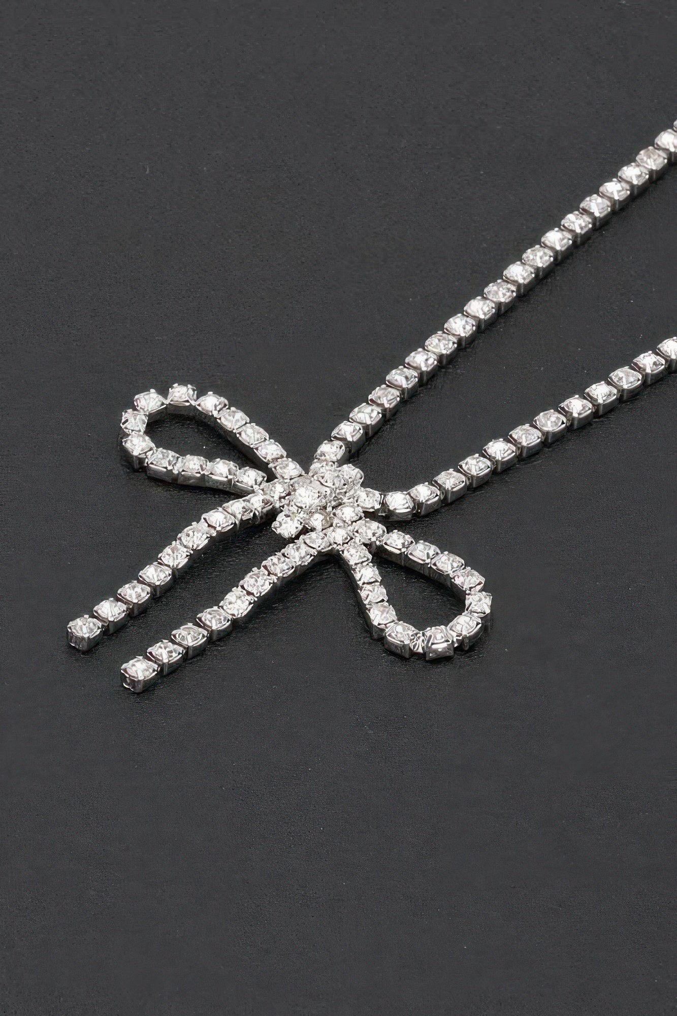 Rhinestone Bow Necklace