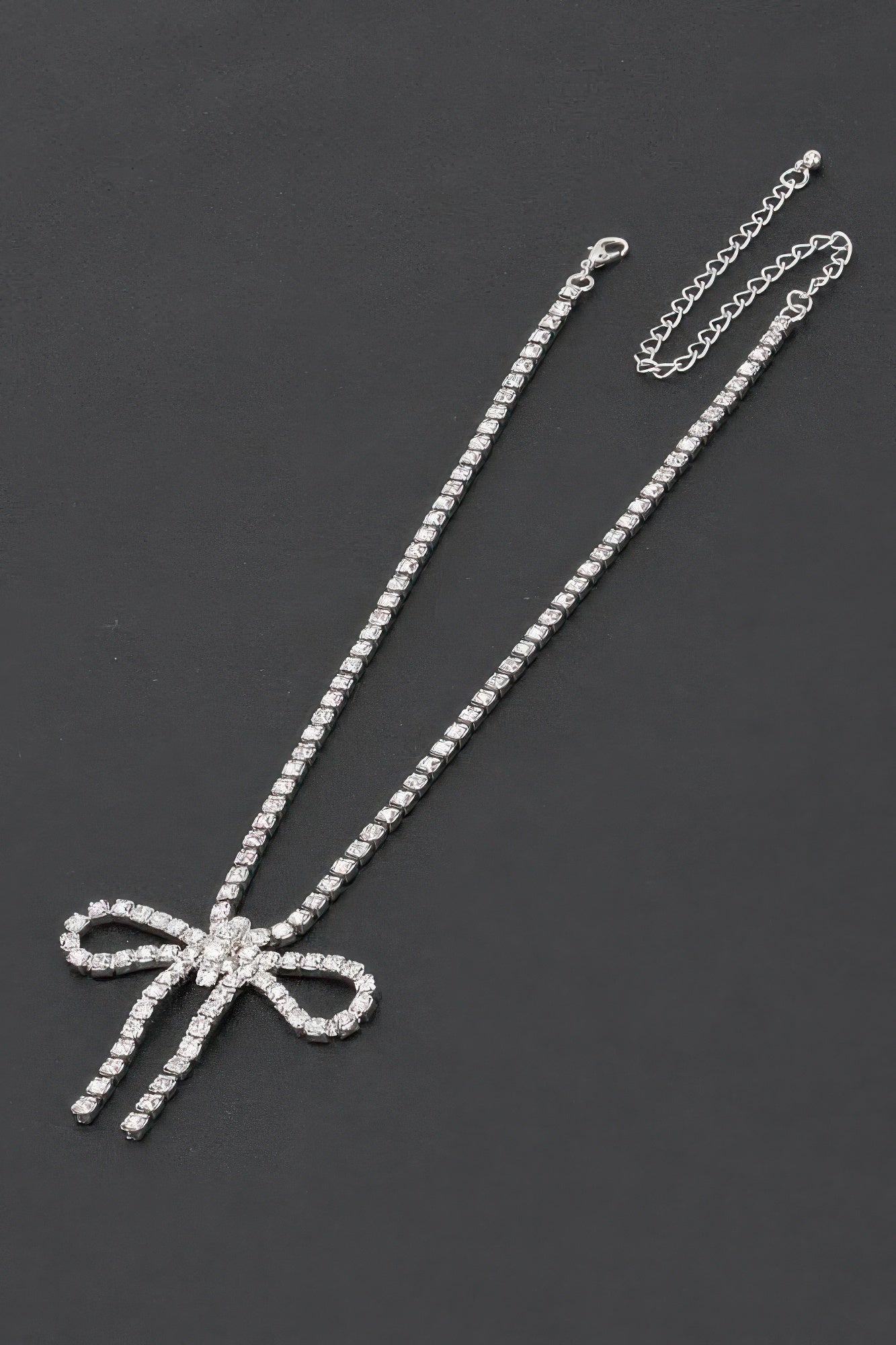 Rhinestone Bow Necklace