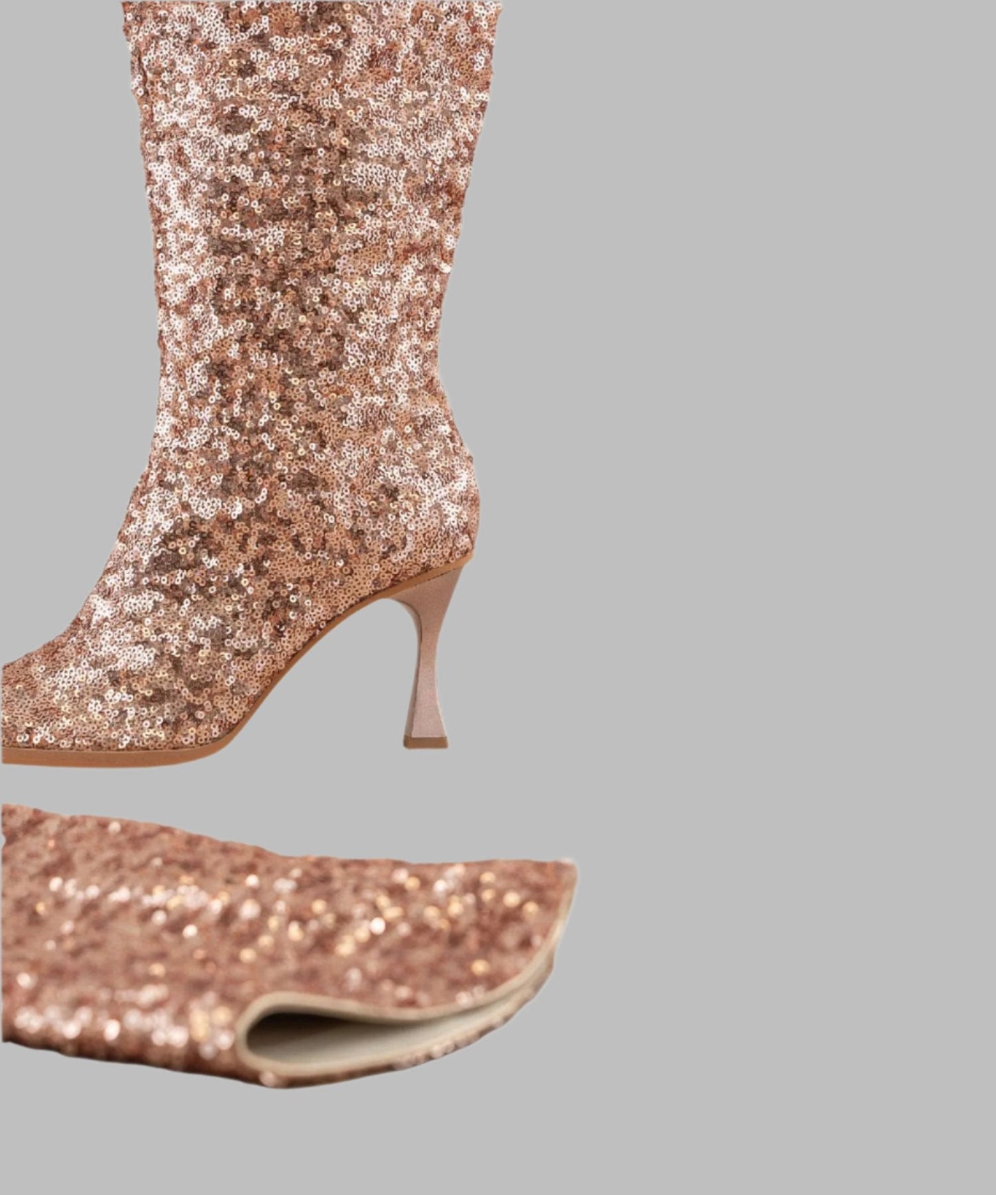Sizes 7.5 & 8.5 Knee High Pink Sequin Point Toe Boots