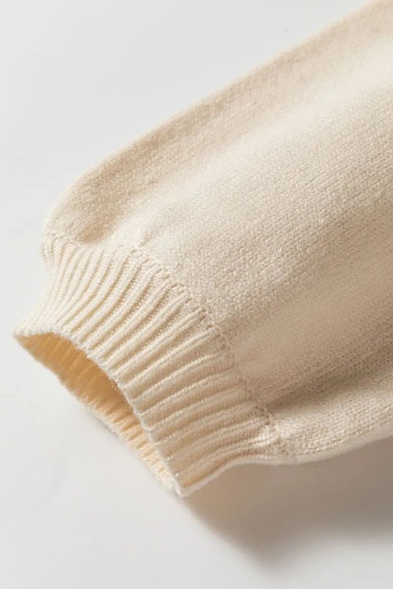 Sweaters Love Salve  Apricot Elegant Button-Front Cardigan with