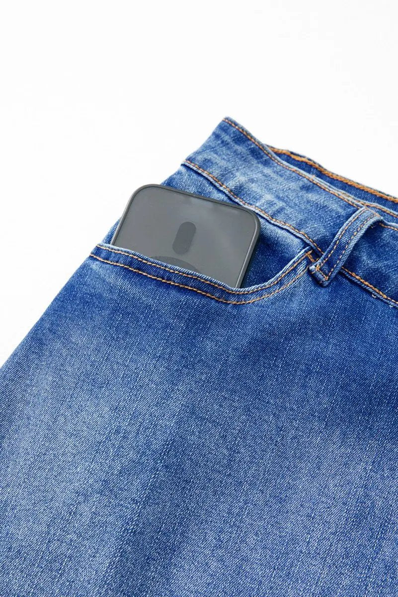 Shorts Love Salve  Ashleigh Blue Wrapped Crossed Waist Denim Mini
