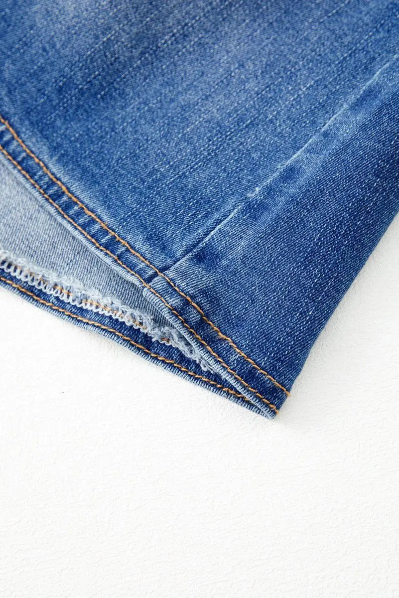 Shorts Love Salve  Ashleigh Blue Wrapped Crossed Waist Denim Mini