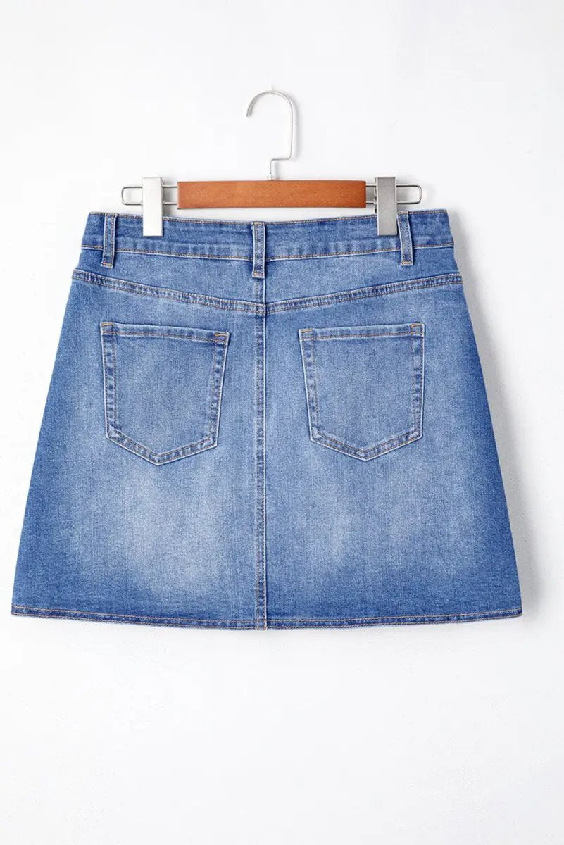 Shorts Love Salve  Ashleigh Blue Wrapped Crossed Waist Denim Mini