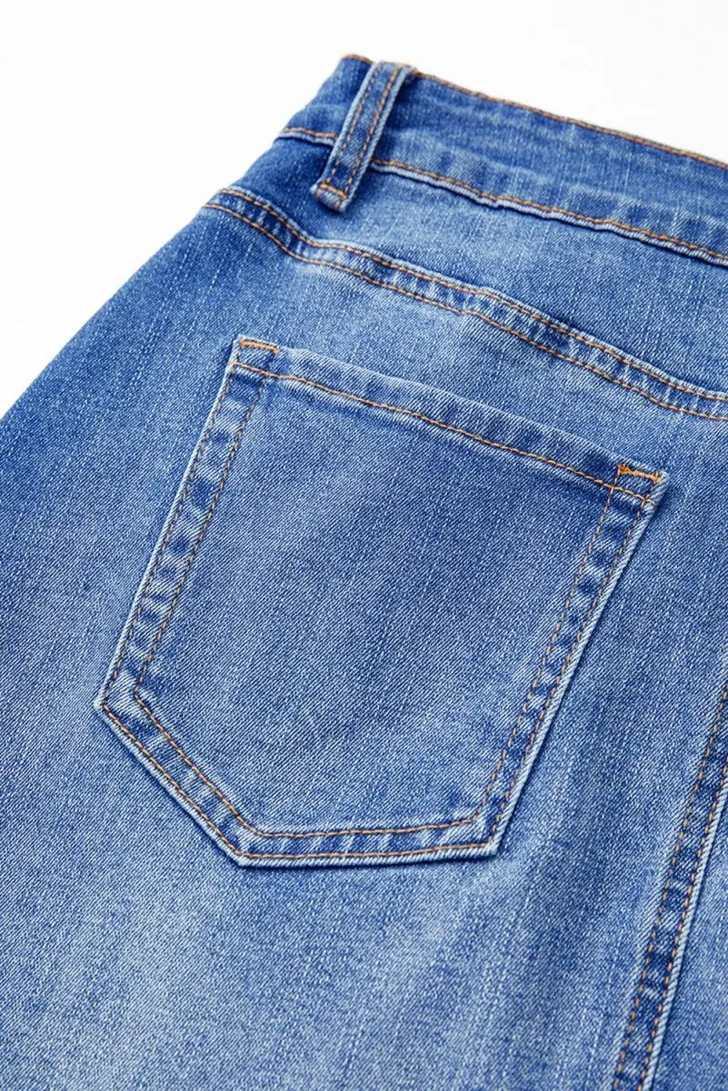 Shorts Love Salve  Ashleigh Blue Wrapped Crossed Waist Denim Mini