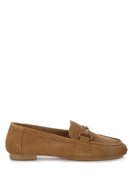 Shoes Rag Company Awen Monochromatic Horsebit Real Suede Loafers for Men