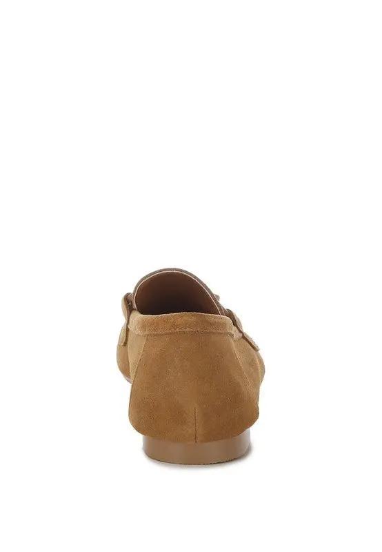Shoes Rag Company Awen Monochromatic Horsebit Real Suede Loafers for Men