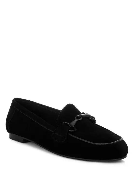 Shoes Rag Company Awen Monochromatic Horsebit Real Suede Loafers for Men
